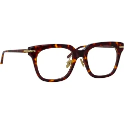Linda Farrow - Empire D-Frame Optical Glasses in Tortoiseshell - LF28C2OPT - Eyewear - Avvenice^ Sunglasses