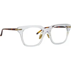 Linda Farrow - Empire D-Frame Optical Glasses in Clear - LF28C3OPT - Eyewear - Avvenice