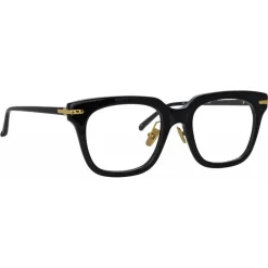 Linda Farrow - Empire D-Frame Optical Glasses in Black - LF28AC1OPT - Eyewear - Avvenice^ Sunglasses