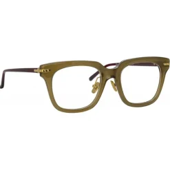 Linda Farrow - Empire D-Frame Optical Glasses in Green - LF28C4OPT - Eyewear - Avvenice^ Sunglasses