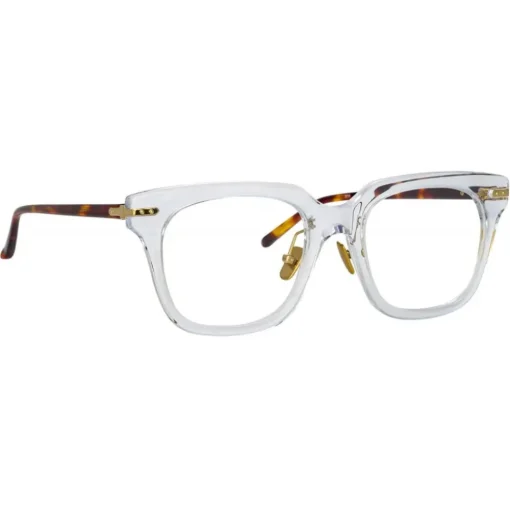 Linda Farrow - Empire D-Frame Optical Glasses in Clear - LF28C3OPT - Eyewear - Avvenice
