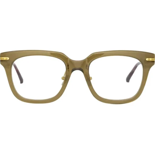 Linda Farrow - Empire D-Frame Optical Glasses in Green - LF28AC4OPT - Eyewear - Avvenice