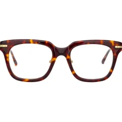 Linda Farrow - Empire D-Frame Optical Glasses in Tortoiseshell - LF28C2OPT - Eyewear - Avvenice^ Sunglasses
