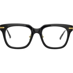 Linda Farrow - Empire D-Frame Optical Glasses in Black - LF28AC1OPT - Eyewear - Avvenice^ Sunglasses