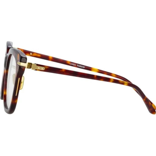 Linda Farrow - Empire D-Frame Optical Glasses in Tortoiseshell - LF28C2OPT - Eyewear - Avvenice^ Sunglasses