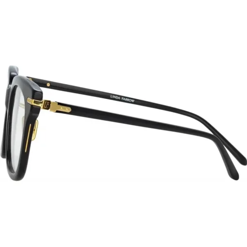 Linda Farrow - Empire D-Frame Optical Glasses in Black - LF28AC1OPT - Eyewear - Avvenice^ Sunglasses