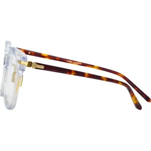 Linda Farrow - Empire D-Frame Optical Glasses in Clear - LF28C3OPT - Eyewear - Avvenice