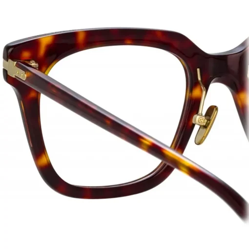 Linda Farrow - Empire D-Frame Optical Glasses in Tortoiseshell - LF28C2OPT - Eyewear - Avvenice^ Sunglasses