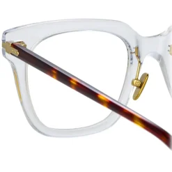 Linda Farrow - Empire D-Frame Optical Glasses in Clear - LF28C3OPT - Eyewear - Avvenice