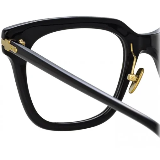 Linda Farrow - Empire D-Frame Optical Glasses in Black - LF28AC1OPT - Eyewear - Avvenice^ Sunglasses