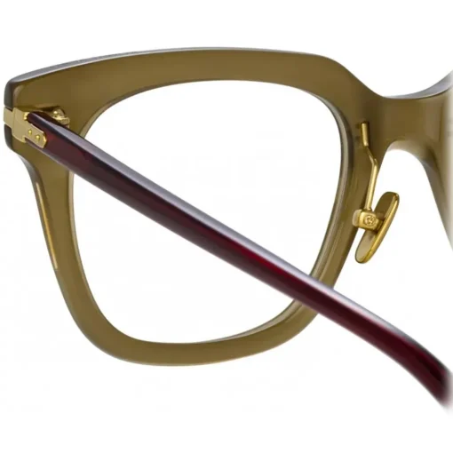 Linda Farrow - Empire D-Frame Optical Glasses in Green - LF28C4OPT - Eyewear - Avvenice^ Sunglasses