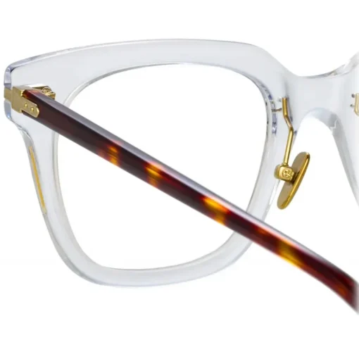 Linda Farrow - Empire D-Frame Optical Glasses in Clear - LF28C3OPT - Eyewear - Avvenice