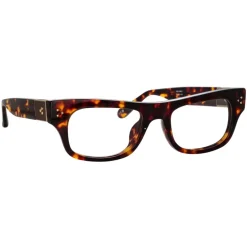 Linda Farrow - Falck Rectangular Optical Frame in Tortoiseshell - LFL1448C5OPT - Eyewear - Avvenice