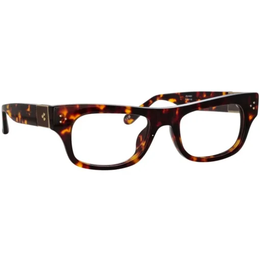 Linda Farrow - Falck Rectangular Optical Frame in Tortoiseshell - LFL1448C5OPT - Eyewear - Avvenice