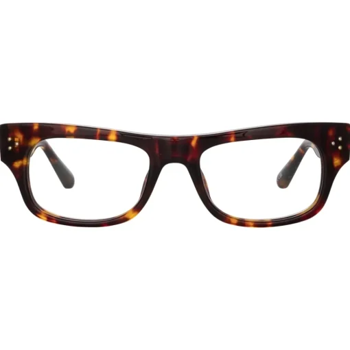 Linda Farrow - Falck Rectangular Optical Frame in Tortoiseshell - LFL1448C5OPT - Eyewear - Avvenice