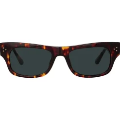 Linda Farrow - Falck Rectangular Sunglasses in Tortoiseshell - LFL1448C2SUN - Eyewear - Avvenice