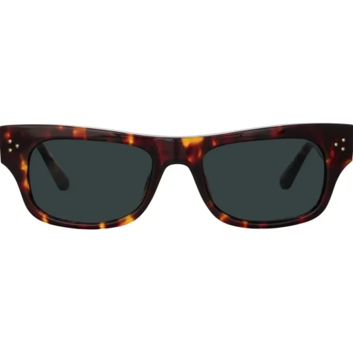 Linda Farrow - Falck Rectangular Sunglasses in Tortoiseshell - LFL1448C2SUN - Eyewear - Avvenice