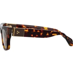 Linda Farrow - Falck Rectangular Optical Frame in Tortoiseshell - LFL1448C5OPT - Eyewear - Avvenice