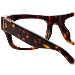 Linda Farrow - Falck Rectangular Optical Frame in Tortoiseshell - LFL1448C5OPT - Eyewear - Avvenice