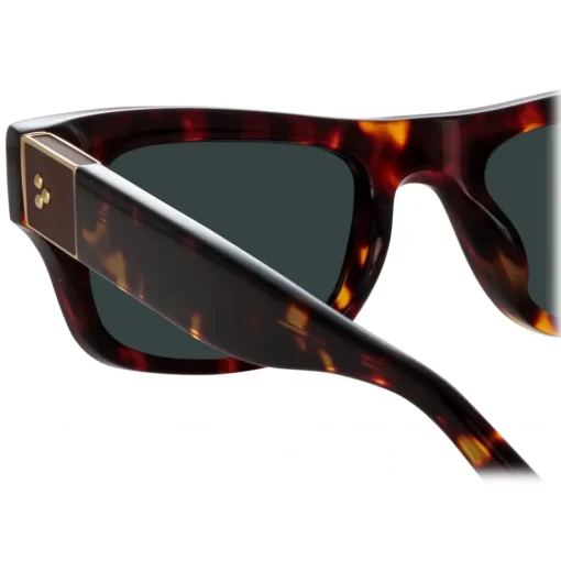 Linda Farrow - Falck Rectangular Sunglasses in Tortoiseshell - LFL1448C2SUN - Eyewear - Avvenice