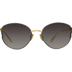 Linda Farrow - Fielder Cat Eye Sunglasses in Yellow Gold - LFL1455C2SUN - Eyewear - Avvenice