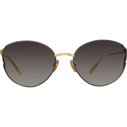Linda Farrow - Fielder Cat Eye Sunglasses in Yellow Gold - LFL1455C2SUN - Eyewear - Avvenice