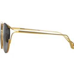 Linda Farrow - Fielder Cat Eye Sunglasses in Yellow Gold - LFL1455C2SUN - Eyewear - Avvenice