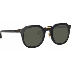 Linda Farrow - Fletcher Angular Sunglasses in Black - LFL1103C1SUN - Eyewear - Avvenice^ Sunglasses