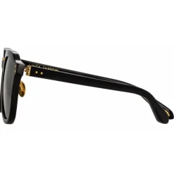 Linda Farrow - Fletcher Angular Sunglasses in Black - LFL1103C1SUN - Eyewear - Avvenice^ Sunglasses