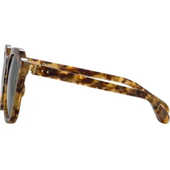 Linda Farrow - Fletcher Angular Sunglasses in Tobacco Tortoiseshell Green - LFL1103C9SUN - Eyewear - Avvenice