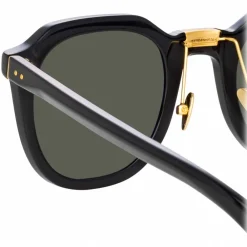 Linda Farrow - Fletcher Angular Sunglasses in Black - LFL1103C1SUN - Eyewear - Avvenice^ Sunglasses