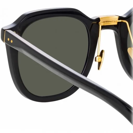 Linda Farrow - Fletcher Angular Sunglasses in Black - LFL1103C1SUN - Eyewear - Avvenice^ Sunglasses