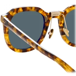 Linda Farrow - Fletcher Angular Sunglasses in Tobacco Tortoiseshell Green - LFL1103C9SUN - Eyewear - Avvenice