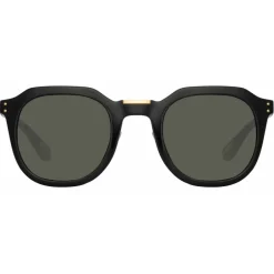 Linda Farrow - Fletcher Angular Sunglasses in Black - LFL1103C1SUN - Eyewear - Avvenice^ Sunglasses