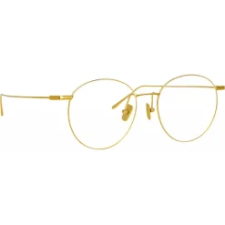 Linda Farrow - Foster A Oval Optical Glasses in Yellow Gold - LF34AC1OPT - Eyewear - Avvenice