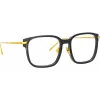 Linda Farrow - Franklin Rectangular Optical Glasses in Black Yellow Gold - LFL1185C1OPT - Eyewear - Avvenice^ Sunglasses