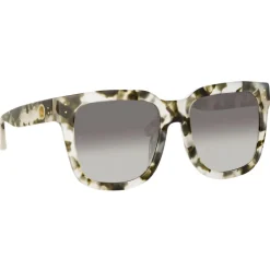 Linda Farrow - Freya D-Frame Sunglasses in Black Grey Tortoiseshell - LFL1175C6SUN - Eyewear - Avvenice^ Sunglasses