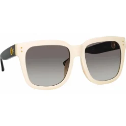Linda Farrow - Freya Square Sunglasses in Cream Black - LFL1175C3SUN - Eyewear - Avvenice