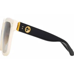 Linda Farrow - Freya Square Sunglasses in Cream Black - LFL1175C3SUN - Eyewear - Avvenice