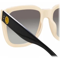 Linda Farrow - Freya Square Sunglasses in Cream Black - LFL1175C3SUN - Eyewear - Avvenice