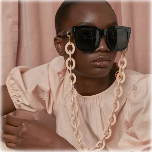 Linda Farrow - Freya Square Sunglasses in Cream Black - LFL1175C3SUN - Eyewear - Avvenice