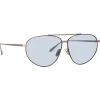 Linda Farrow - Gabriel Oversized Sunglasses in Light Gold Blue - LFL1391C3SUN - Eyewear - Avvenice^ Sunglasses