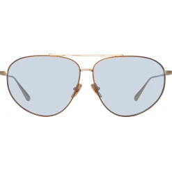 Linda Farrow - Gabriel Oversized Sunglasses in Light Gold Blue - LFL1391C3SUN - Eyewear - Avvenice^ Sunglasses