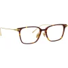 Linda Farrow - Gehry Rectangular Optical Glasses in Tortoiseshell  Yellow Gold - LF37C2OPT - Eyewear - Avvenice^ Sunglasses