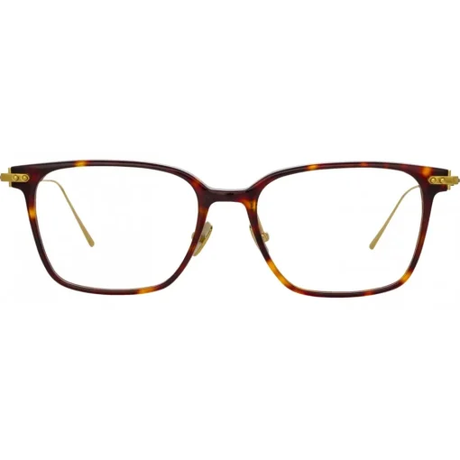 Linda Farrow - Gehry Rectangular Optical Glasses in Tortoiseshell  Yellow Gold - LF37C2OPT - Eyewear - Avvenice^ Sunglasses