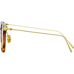 Linda Farrow - Gehry Rectangular Optical Glasses in Tortoiseshell  Yellow Gold - LF37C2OPT - Eyewear - Avvenice^ Sunglasses