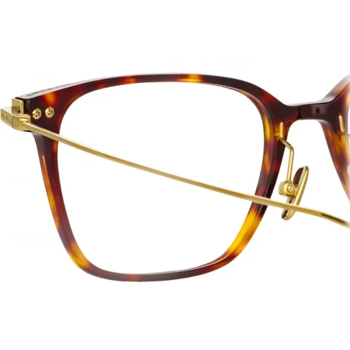 Linda Farrow - Gehry Rectangular Optical Glasses in Tortoiseshell  Yellow Gold - LF37C2OPT - Eyewear - Avvenice^ Sunglasses