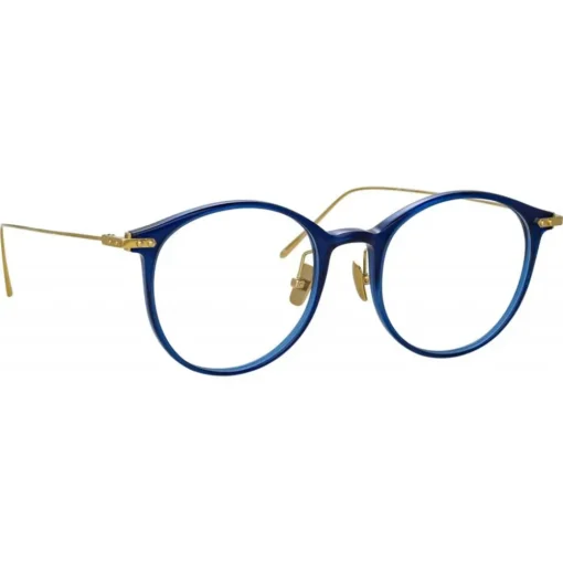 Linda Farrow - Gray Oval Optical Glasses in Blue - LF02AC16OPT - Eyewear - Avvenice^ Sunglasses