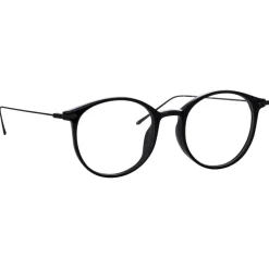 Linda Farrow - Gray Oval Optical Frame in Black and Nickel - LFL1103C14OPT - Eyewear - Avvenice^ Sunglasses