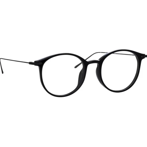 Linda Farrow - Gray Oval Optical Frame in Black and Nickel - LFL1103C14OPT - Eyewear - Avvenice^ Sunglasses